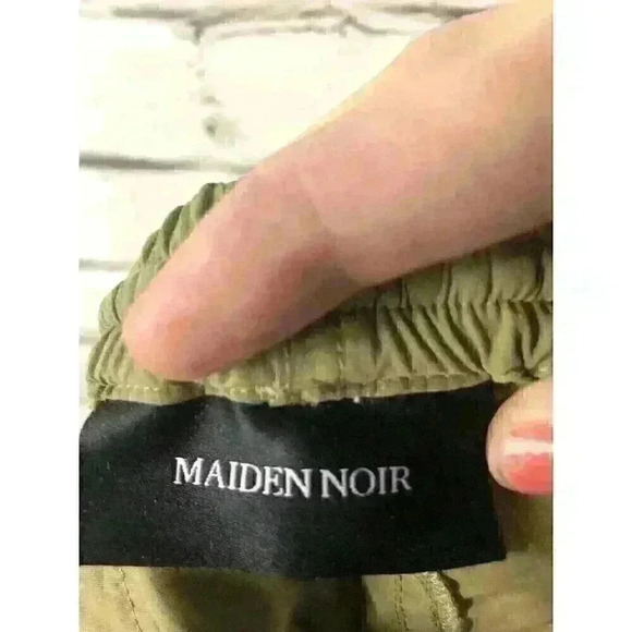 Maiden Noir Mens Size 3 (L) Greenish Brown Warm Up Trousers Jogger Style - Picture 3 of 9